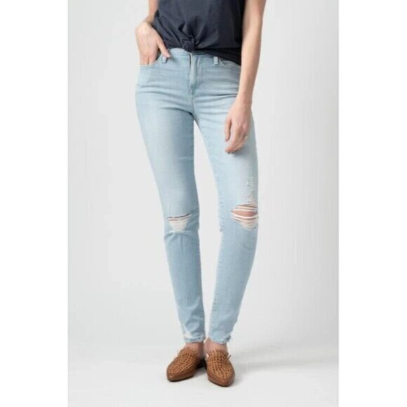 Frame Denim Blue Light Wash Distressed Le High Skinny Jeans Size 28 - Picture 1 of 12